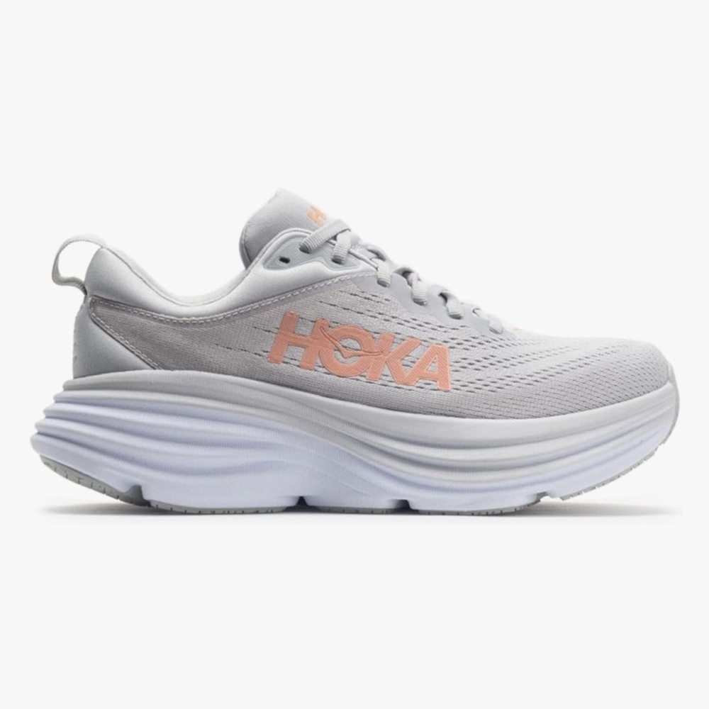 Hoka One One Women's Gray and Pink Athletic Shoes